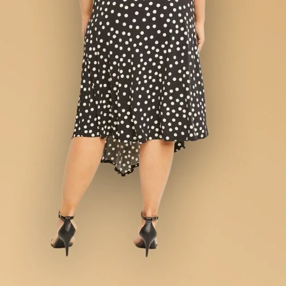 NWT Cute Lane Bryant Asymmetrical Polka Dot Skirt - Picture 2 of 5